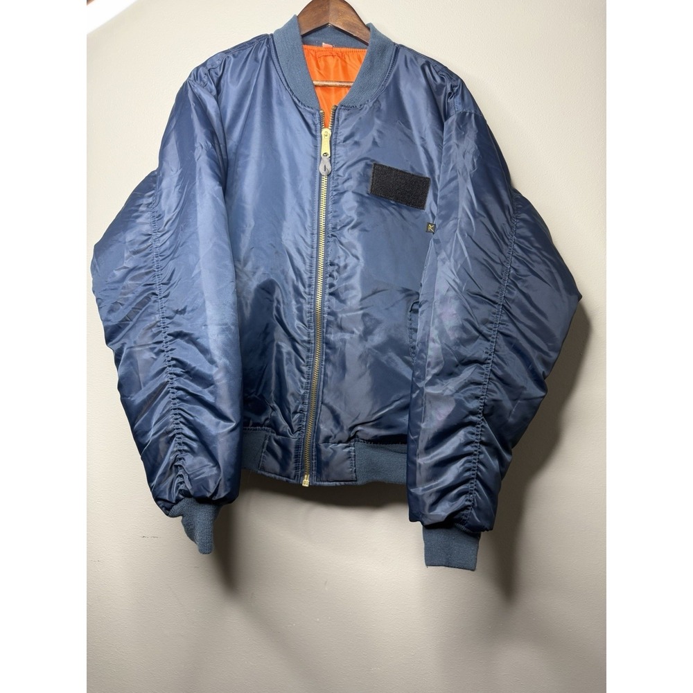 Vintage Rothco Black Orange Military Bomber Puffy Reversible XXL EUC Jacket Coat